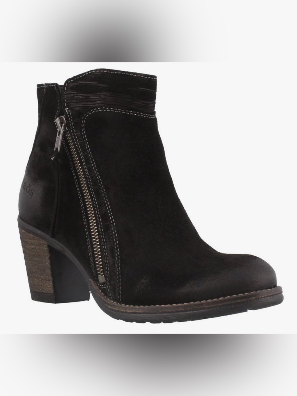 Taos Black Suede Leather Heeled Dillie Boot